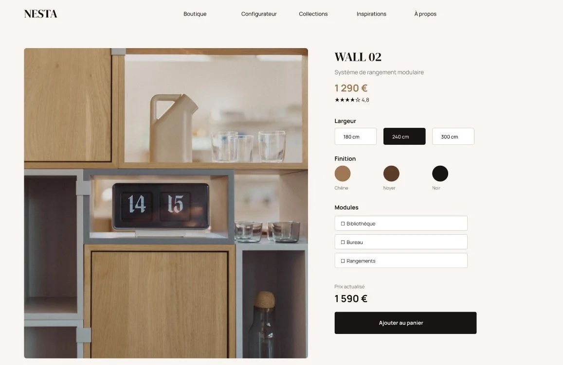 Fiche produit du prototype NESTA